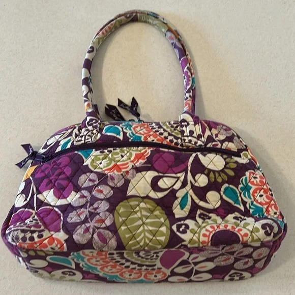 Vera Bradley Eloise Quilted Shoulder Bag in “Plum Crazy” (retired pattern) 💜💚 - Picture 6 of 15